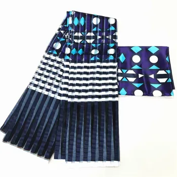 

African wax ribbon silk wax ankara 2020 satin fabric 4 yards audel/modell cotton fabric for dress +2 yards chiffon YL081302