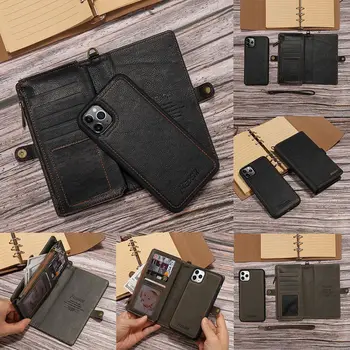 

LLZ.COQUE Premium Leather Wallet Case for IPhone 11 Pro Max X Xr Xs Max Slim Flip Zipper Magnetic Cover for IPhone 8 7 Plus Capa