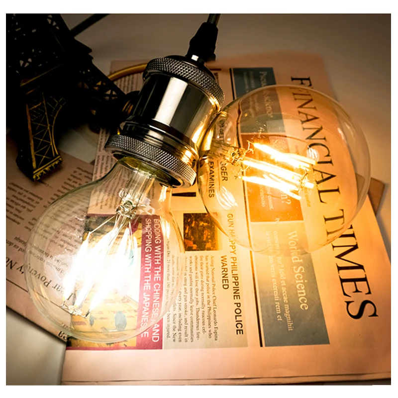 

E27 Retro LED Filament Light Bulb 4W 6W 8W LED Globe Ball Light 220V-240V G80 G95 G125 Vintage Edison Lamp