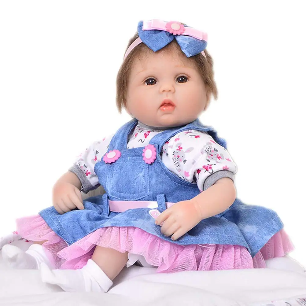

17-Inch Model Infant Reborn Baby Doll Cloth Body Soft Silicone Reborn Baby Infant Doll