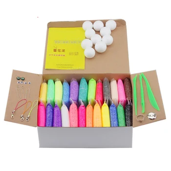 

24pcs/set Play Foam Light Soft Colored Modeling Clay Model Magic Air Dry Slime Plasticine Play Set Playdough For Kids Gift