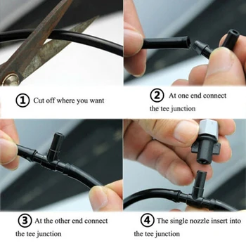 

10M Garden Patio Air Misting Cooling System Water Mister Nozzles Spray Sprinkler 10m 4/7'' PE Hose Faucet Connector