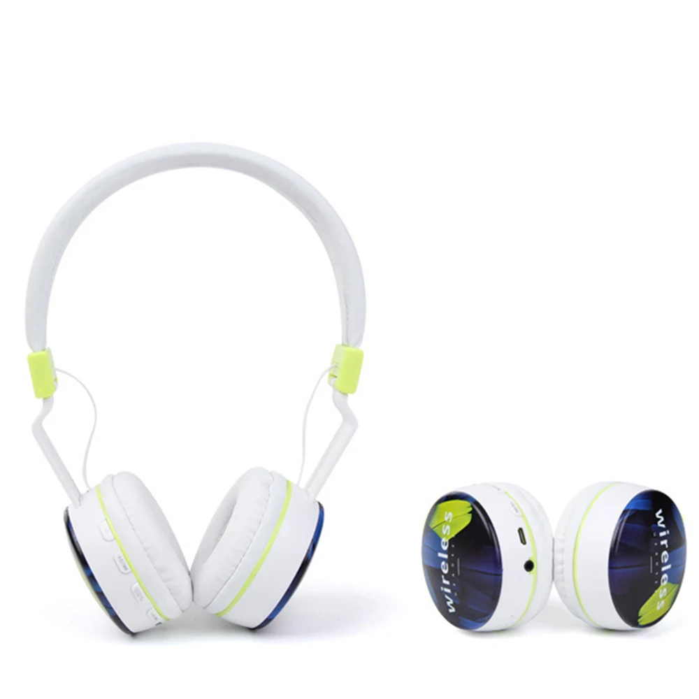 Беспроводные наушники GTIPPOR с рисунком черепа, перья, проводные наушники, Bluetooth 4,2, сабвуфер, Спортивная карта, Hi-Fi, стерео, музыкальная гарнитура