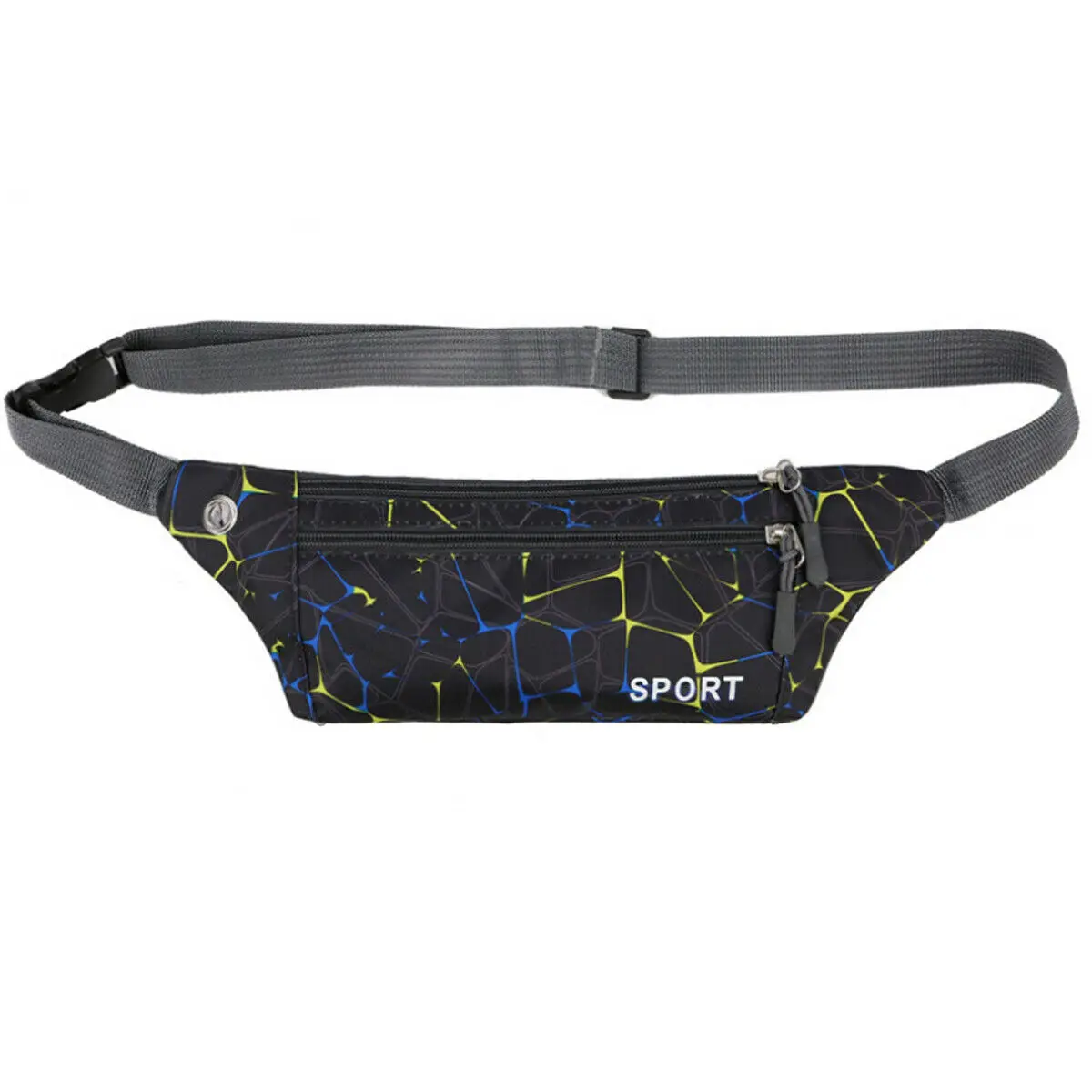 Black Geometric Fashion Women Girl Waist Fanny Pack Belt Bag Pouch Travel Hip Bum Bag Mini Purse - Цвет: Black Geometric