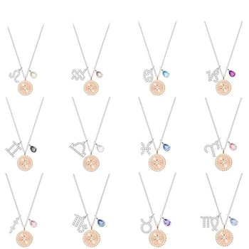 

SWA XL001 12 Constellation Necklace Female Clavicle Chain Leo Aquarius Cancer Capricorn Gemini Libra Pisces Aries Gift for Girl