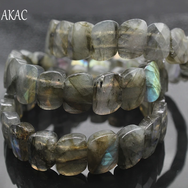 

Natural labradorite faceted bangle bracelet approx10*15mm 1bangle/set