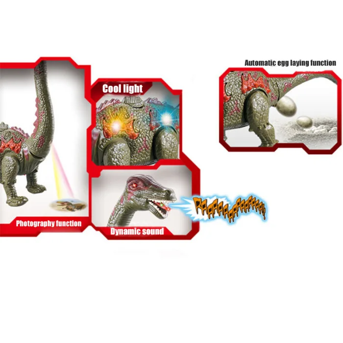 Электрический игрушечный динозавр ходьба, яйцо с длинным вырезом, проекция, моделирование животных модель NSV775