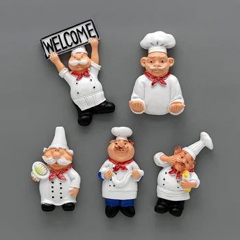 

Cartoon creative bread chef refrigerator magne 3d fridge magnets Cartoon character refrigerator stickers home decoration gifts