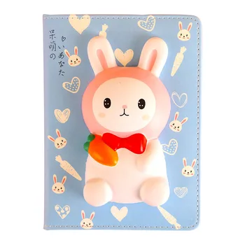 

Cute Cartoon Animal Theme Soft Doll Notebook Gift 256P Lined+Free Pages Creative Children School Agenda