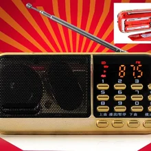 Карманный мини портативный Радиоприемник с 2 батареями 18650 цифровой светодиодный дисплей fm-радио приемник динамик поддержка USB TF карта