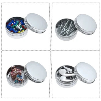 

20pcs Round Tin Cream Bottle Tea Mini Aluminum Can Tools Screw Lid Travel Storage Empty Container Jar Cosmetic Pot