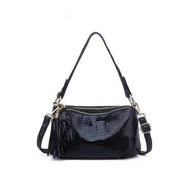 

Design Leather Women Handbag Quality Shoulder Clutch Bag Ladies serpentine Crossbody Bag With Zipper Solid Color