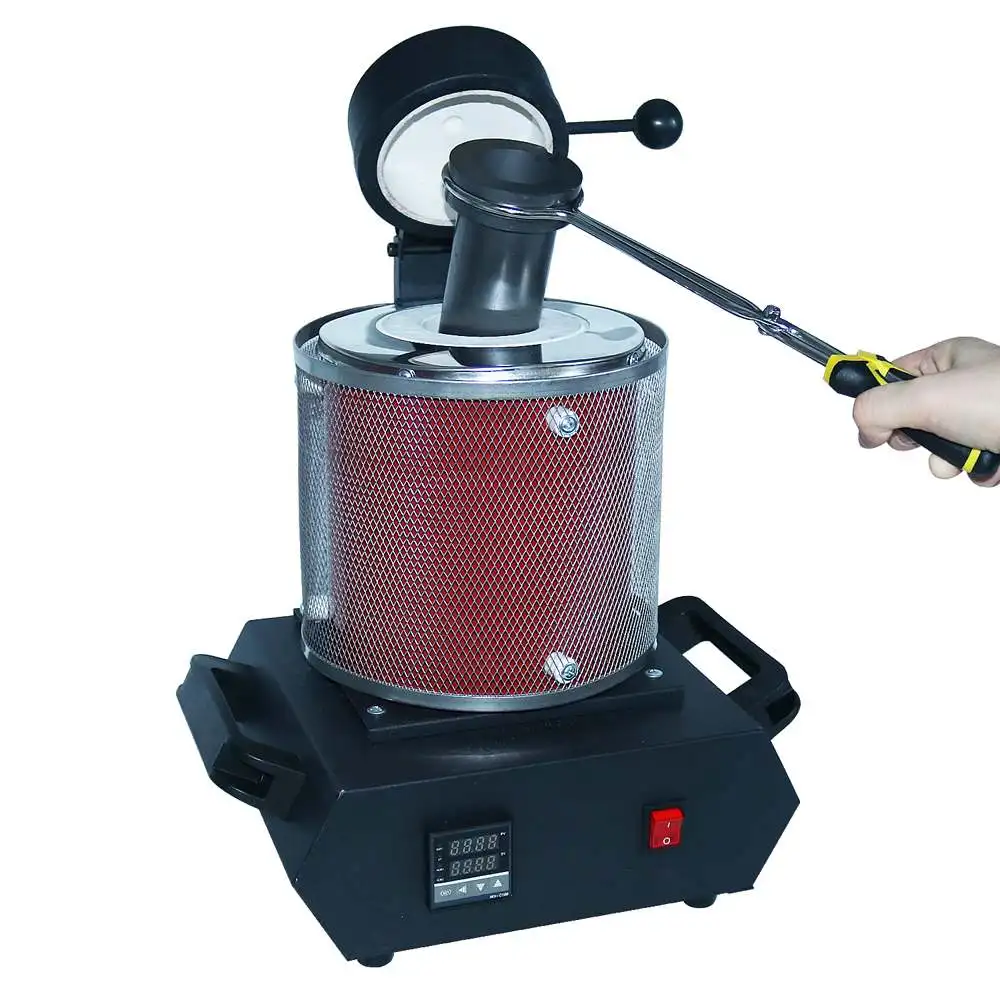 3KG Portable Jewelry Melter Gold Melting Furnace Machine Heating Capacity Casting Refining Metals Gold Silve with Iron net 2