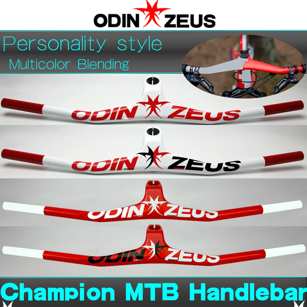 

ODINZEUS Latest style Custom Champion Carbon MTB Handlebar -17 degree One-shaped Integrated Handlebar with Mountain Bike