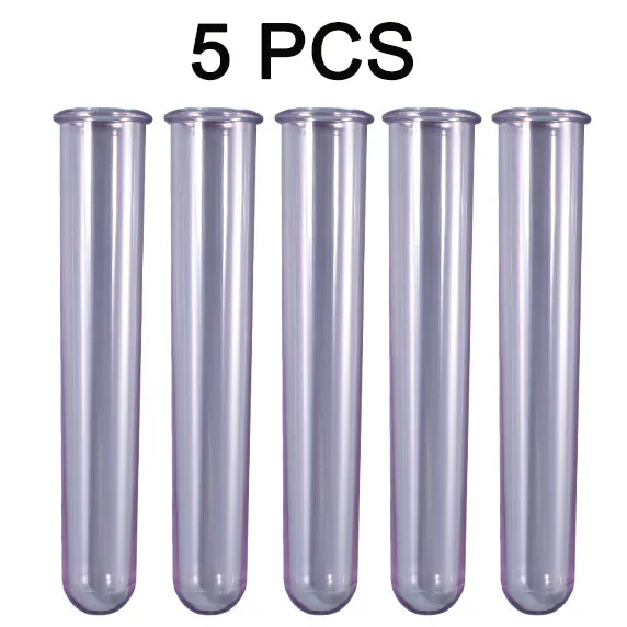 5-Piece Acrylic Glass Floral Test Tube Vase Set for Home Decor and Hydroponic Displays