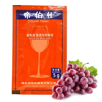 

Wine Yeast Home Brewing Saccharomyces Cerevisiae Wine Yeast 5g For 25 KG Grape Alcohol Active Dry Yeast For Wine Liquor Maker