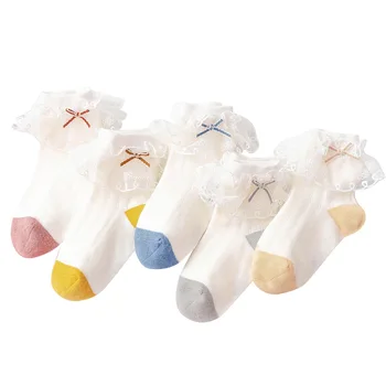

Sweet Lace Trim Children’s Dancing Soft Socks Spring Autumn Basic Baby Girls Simple Calf Length Socks