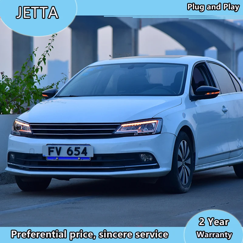 Автомобильный Стайлинг головная лампа для VW Jetta Mk6 светодиодный головной светильник 2011- светодиодные фары DRL светильник для дома проектор Объектив биксеноновый луч