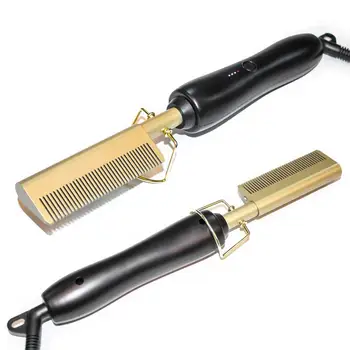 

Hot Comb Wet and Dry Hair Use Hair Curling Iron Straightener Comb Electric Titanium Alloy Hair Curler