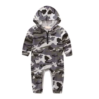 

2019 New Warm Autumn Boys Clothing Infant Baby Boy Hooded Camouflage Romper Newborn Baby Long Sleeve Romper Jumpsuit Outfit