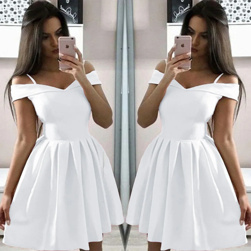 Women Summer Dress Plus Size Solid Color Short Sleeve Female Casual High Waist Oversize Mini Dresses Clothes vestidos S-3XL
