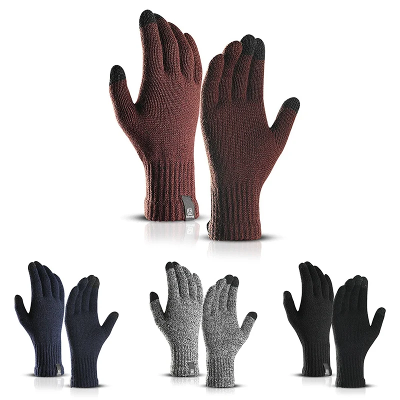 

2020 New Cycling Golves Color Garden Working Glove Men Warm Short Full Finger Sport Gloves Knitted Wool Touch Screen Gloves