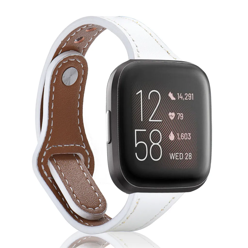 Замена браслета роскошный кожаный ремешок для Fitbit Versa 2 Смарт-часы унисекс модный браслет