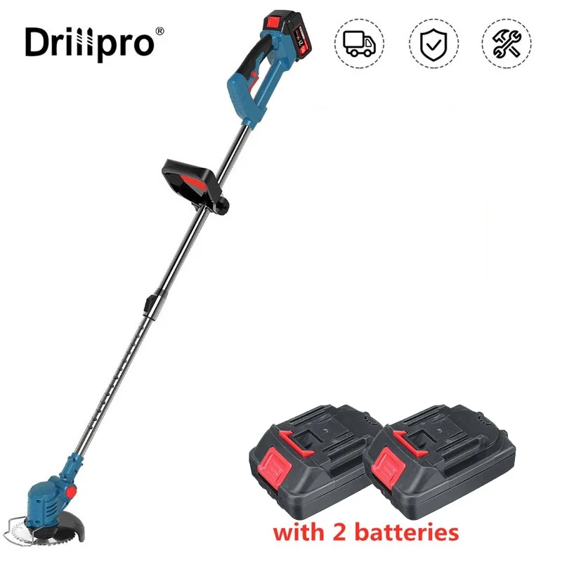 Electric Lawn Mower 900W Cordless Grass Hedge Trimmer with 2 Batteries Adjustable Handheld Garden Tool For Makita 18V Battery