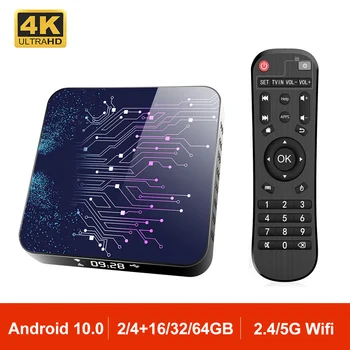 

Android 10.0 TP02 Smart TV Box Media Player RK3318 Quad Core 4K H.265 3D Video 2.4G 5GHz Wifi BT Set Top Box TV Receiver 2GB 4GB