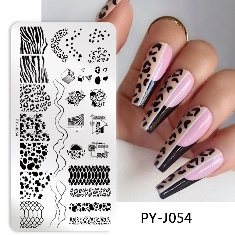 

PICT YOU Leopard Print Nail Stamping Plates Xmas Tiger Zebra Animal Pattern Nail Art Image Plates Nail Printing Stencil Template