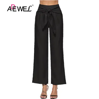 

ADEWEL Wide Leg Pants Harem Pant Female New Casual Style Black Loose Mid Waist Crop Pants Spring Summer Cotton Cargo Pants Women