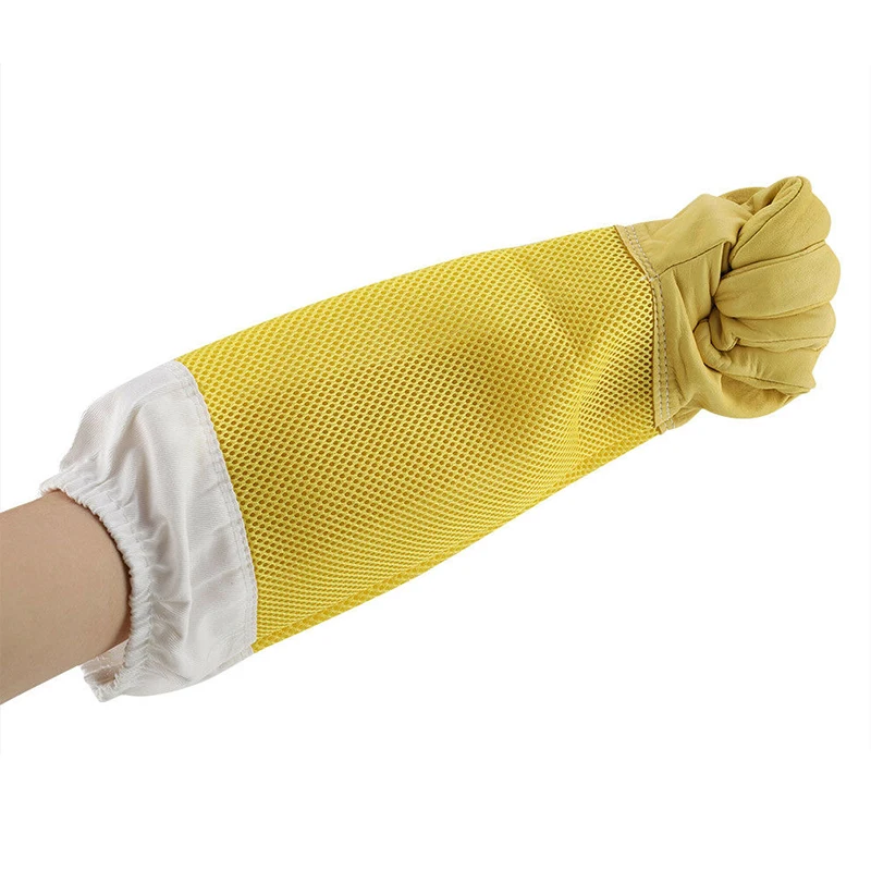 

Protection Beekeeping Gloves XL 1 Pair Replacement Long Yellow Beekeeper Mesh Fabric Sleeve