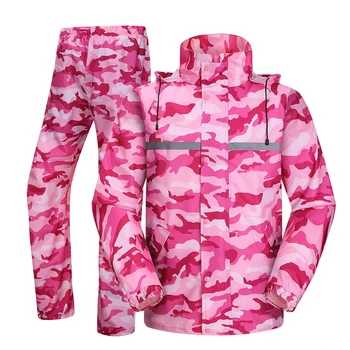 

Waterproof Outdoor Rain Coat Camouflage Adult Transparent Motorcycle Raincoats Poncho Set Capa De Chuva Wet Weather Gear L