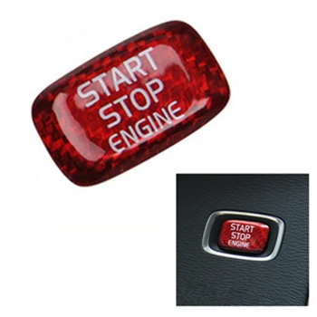 

For Volvo V40 V60 Start Button Cover Carbon Sticker Fiber Red Car Engine Start Button Cover Trim car internal decoration