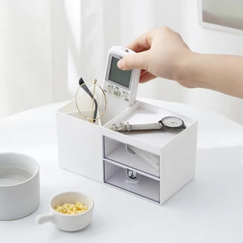 

Plastic Cosmetics Storage Box with Drawer Jewelry Storage Box Independent Desktop Finishing Box Office Supplies