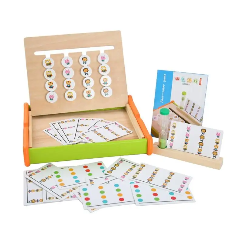 Монтессори Деревянные четыре цвета игра форма когнитивные Дети Детские логическая обучающая головоломка игрушки дошкольное питание