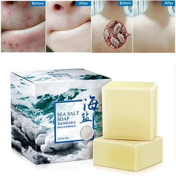 

100g Sea Salt Soap Cleaner Removal Pimple Pore Acne Treatment Moisturizing Goat Milk Soap Face Care Wash Basis Soap