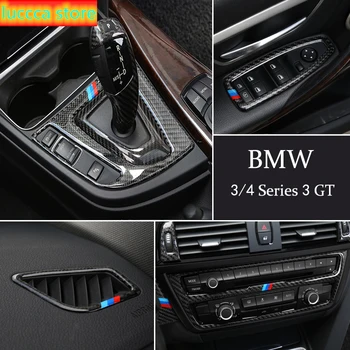 

Carbon Fiber Console Gear Shift Box Frame CD Panel Reading Light Cover Trim Sticker for BMW 3 4 Series 3GT F30 F31 F32 F34