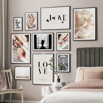 

Girl Flower Desert Train Track Love Quote Wall Art Canvas Painting Nordic Posters And Prints Wall Pictures For Living Room Decor