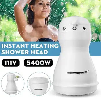 

5400W 110V/220-240V High Power Electric Shower Head Instant Water Heater W/Hose Bracket Bathroom Home