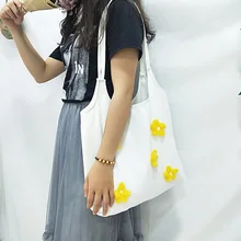 Женская маленькая сумка-тоут с цветочным принтом для путешествий на открытом воздухе, Холщовая Сумка На Одно Плечо H66