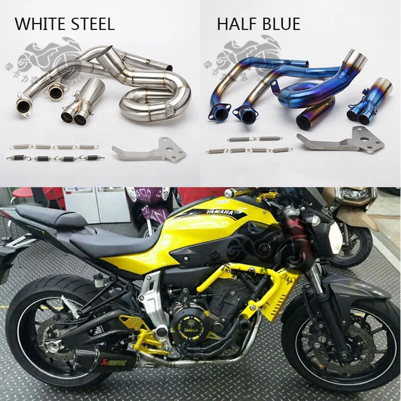 

MT-07 Slip-On Motorcycle Exhaust System Pipe Link Middle Tube DB killer Muffler For YAMAHA FZ07 MT07 2014 2015 2016 2017 year