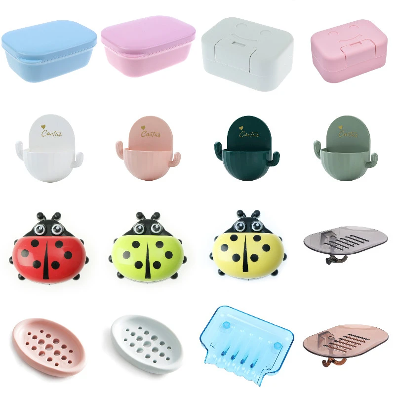 1pc Plastic Soap Dish Box Portable Soap Dish For Bathroom Bathroom Shower Soap Box Tray Dish Storage Holder Plate Home Travel