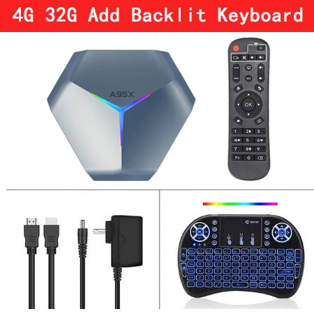 Android 11 RGB Light Smart TV Box Amlogic S905X4 4GB 64GB 128GB H.265 4K 60fps 2.4G/5G Wifi Google Player Youtube A95X F4 TVBOX 