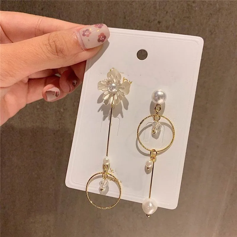 Женские трендовые Серьги Ab с жемчужинами и кристаллами корейские ювелирные