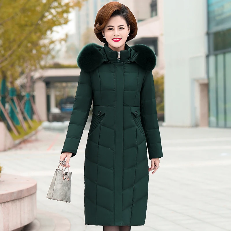 Теплая зимняя женская куртка больших размеров 5XL 6XL, женские длинные парки с капюшоном и меховым воротником, приталенная женская пуховая хлопковая куртка, зимнее пальто