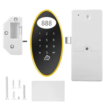 

SHGO HOT-Electronic Lock, Keyless Press Keypad Password RFID Card Key Metal Digital Electronic Sauna Cabinet Lock