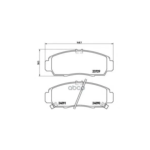 P28034_=Gdb3268=Y05-5100m!Колодки Дисковые Пhonda Jazz 1.2i/1.4/Stream 1.7i/2.0i 01 Brembo P28034 Brembo арт. P28034