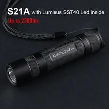 Convoy-Linterna Led portátil S21A SST40, luz Flash táctica, 2300lm, para Camping y caza, versión S2 + 21700