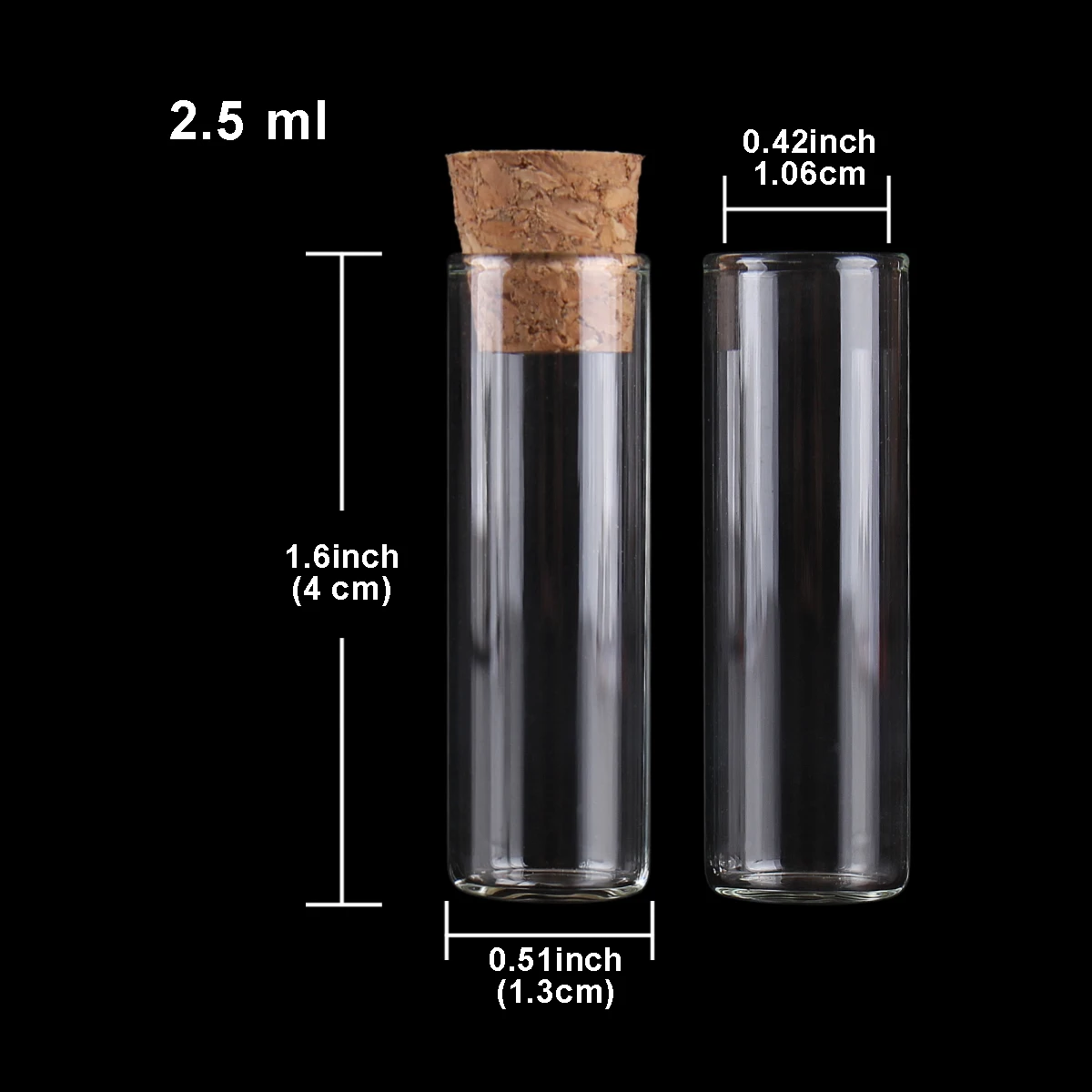 Mini Glasflaschen 20ml Leere Klarglas Reagenzgläser Mit Korkstopfen - 2,5  Ml Bis 60 Ml, Für Handwerk \u0026 DIY Reagenzglas Set Für Handwerk Deko, image size:1200x1200